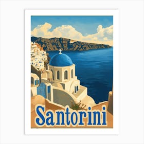 Aihrgdesign A Vintage Travel Poster Of Santorini 2 Art Print