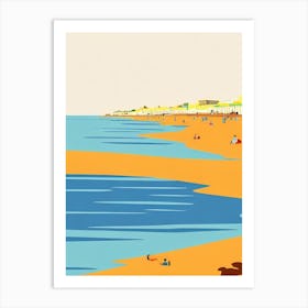 Bournemouth Beach Dorset Midcentury Art Print