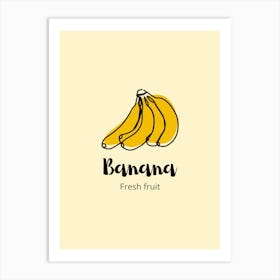 Banana Fresh Fruit Logo Art Print