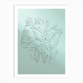 Line Drawing Of A Bird Art Print