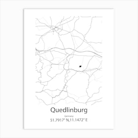 Quedlinburg,Germany Minimalist Map Art Print