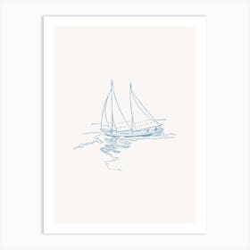 Sketch Style Sailboat Art Print