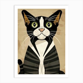 Black And White Cat 22 Art Print