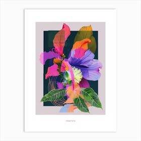 Impatiens 4 Neon Flower Collage Poster Art Print