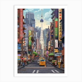 Seoul Pixel Art 3 Art Print