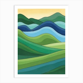 Green Hills 1 Art Print