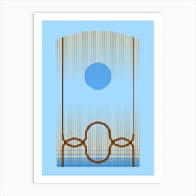 Sunrise Blue Geometric Abstract Art Print