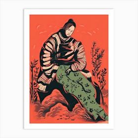 Samurai Illustration 4 Art Print