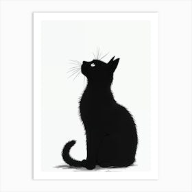 Shadows Of Elegance. Black Cat 2 Art Print