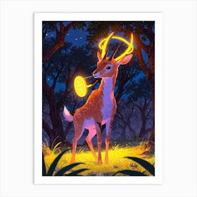 Deer In The Forest 3 Art Print