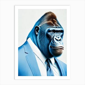 Gorilla In Suit Gorillas Decoupage 1 Art Print