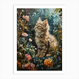 Rococo Inspired Tabby Cat 1 Art Print