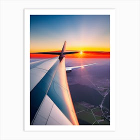 Sunset Airplane Wing - Reimagined Art Print