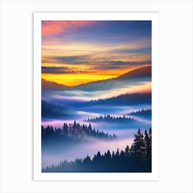 Sunrise In The Mountains 4 Art Print