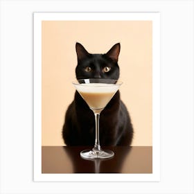 Cat With Martini Art Print