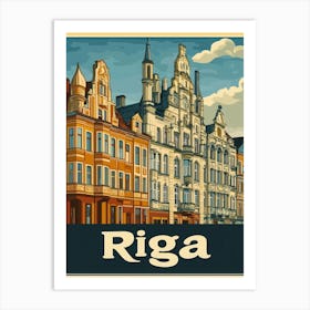 Aihrgdesign A Vintage Travel Poster Of Riga Art Print