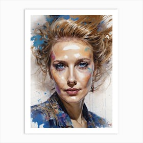 Woman With Blue Eyes 2 Art Print