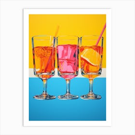 Aperol Blue Orange Pink Pop Art 3 Art Print