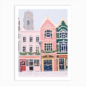 Ireland Dublin Travel Christmas Painting Art Print