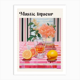 Mastic Liqueur 3 Retro Cocktail Poster Art Print