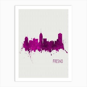 Fresno California City Purple Art Print