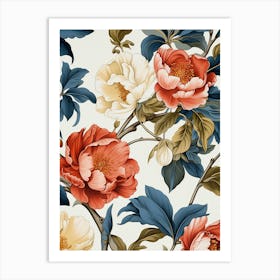 Peony Flower Wallpaper 2 Art Print