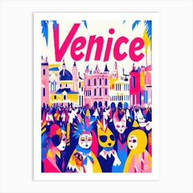 Aihrgdesign A 1970s Inspired Travel Poster For Venice Art Print