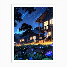 Night In The Village Art Print