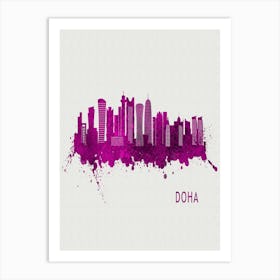 Doha Qatar City Purple Art Print