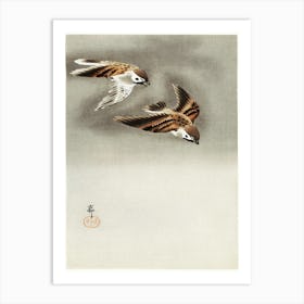 Ring Sparrows In Snow (1900 1930), Ohara Koson Art Print