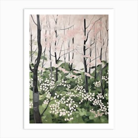 Green Forest Pattern Painting 4 Art Print