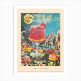Red Fruity Jelly Retro Collage 1 Poster Art Print