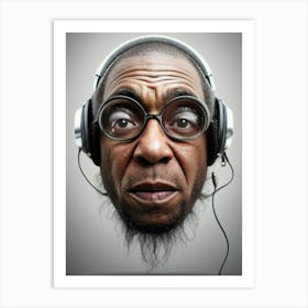 Man With Headphones 18 Art Print