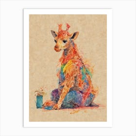 Giraffe Canvas Print 1 Art Print