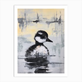 Duckling Swimming In The River 1 Art Print