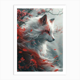 Beautiful Fantasy White Fox 18 Art Print