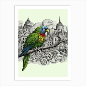 Zen London Parrot Art Print