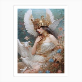 Athena, Mythology Rococo Painting Art Print
