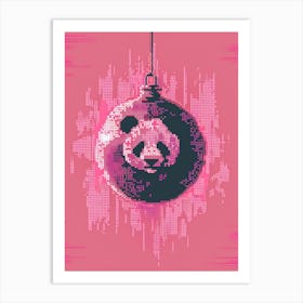 Panda Bear Christmas Ornament Art Print