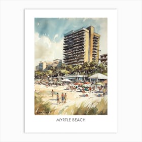 Myrtle Beach Watercolor 2travel Poster Art Print