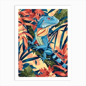 Blue Iguana Modern Illustration 12 Art Print