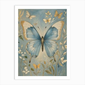 Blue Butterfly no1 Art Print