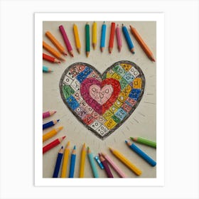 Heart Drawing 3 Art Print