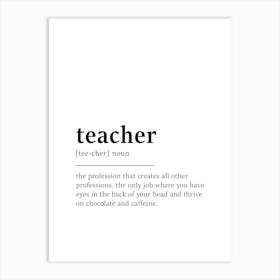 Teacher Definition Poster - Dictionary Art Print