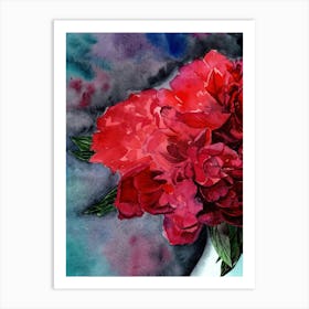 Bouquet of peonies Art Print