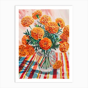 Orange Carnations 2 Art Print