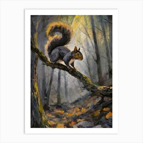 Squirrel In The Woods Art Print