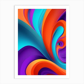 Abstract Colorful Waves Vertical Composition 95 Art Print