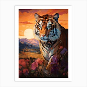 Sunset Tiger Art Print