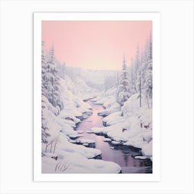 Dreamy Winter Painting Yellowstone National Park United States 4 Art Print